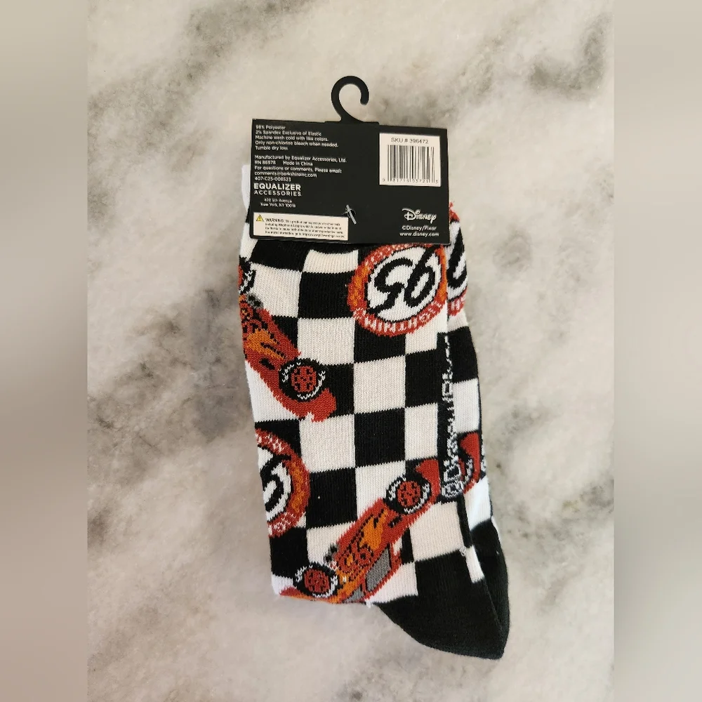 Disney's Lightening McQueen Adult Crew Socks - (Size 9-13)